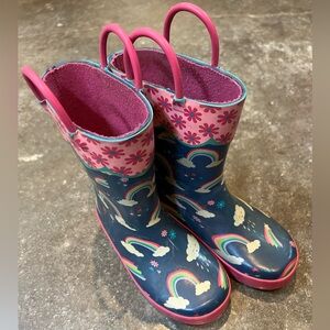 Stephen Joseph Rainbow Toddler Girls Rain Boots Size 9